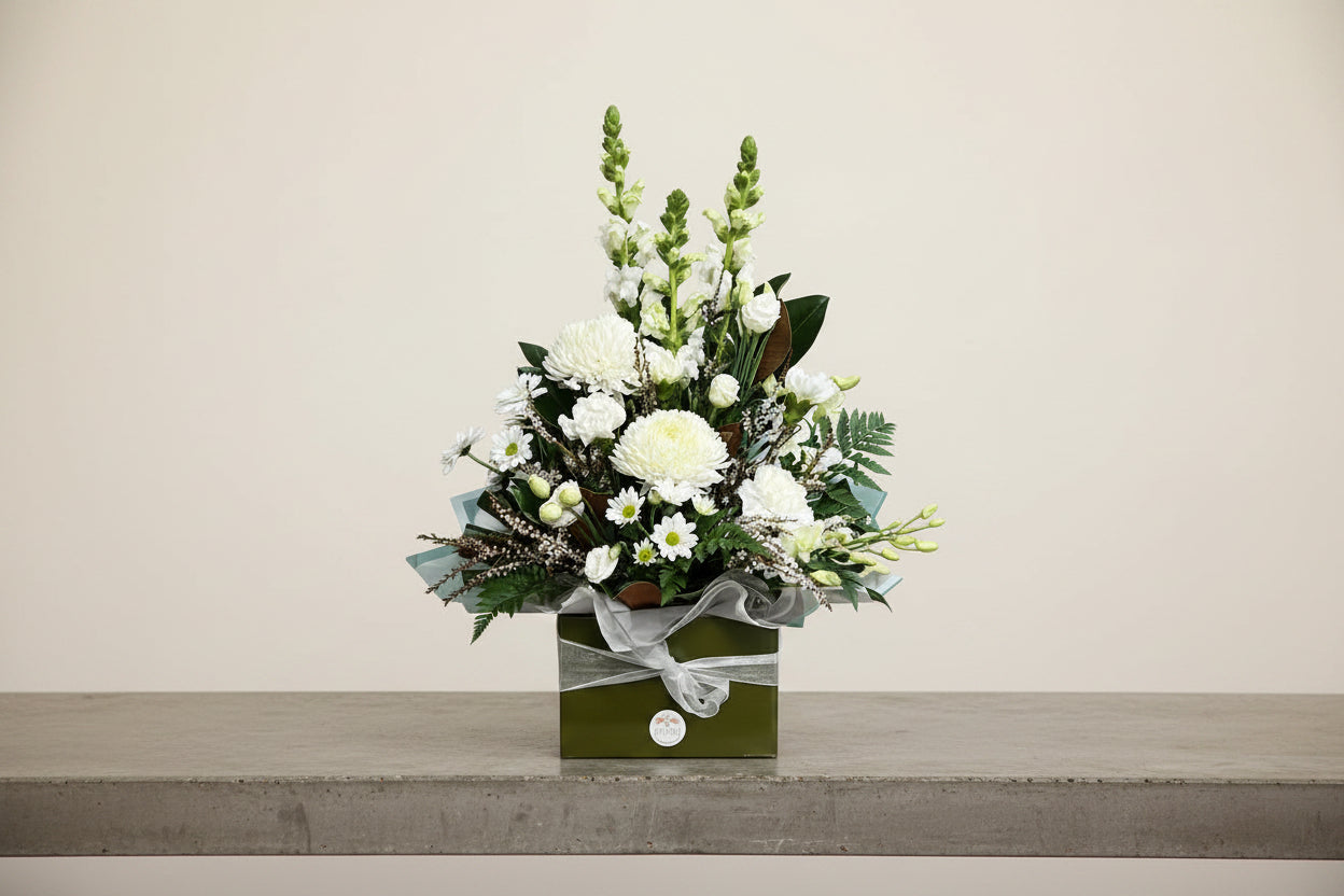 White and Green Box Arrangement