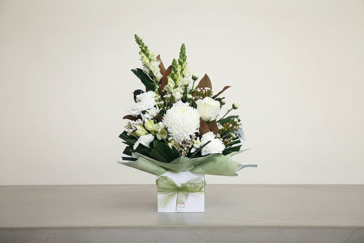 White and Green Box Arrangement