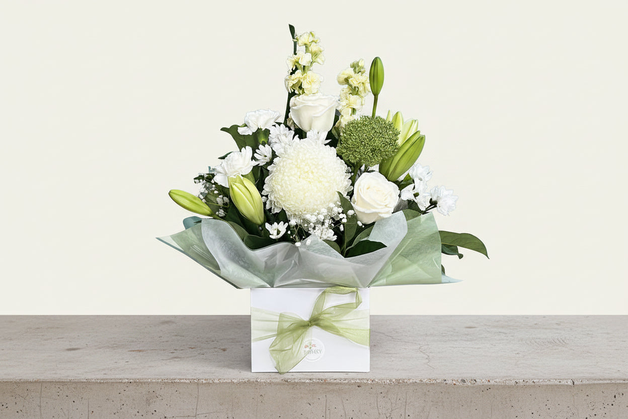 White and Green Box Arrangement